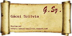 Gácsi Szilvia névjegykártya