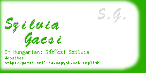 szilvia gacsi business card